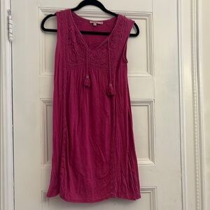 Calypso St. Barth Pink Smocked Sleeveless Midi Dress